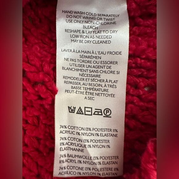 Pilcro Sailcloth Cropped Hooded Sweater Size Small Raspberry - Picture 9 of 11